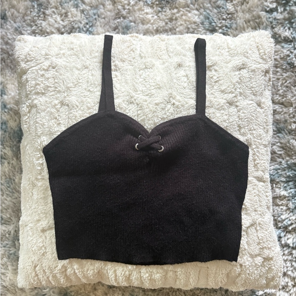 Forever21 Black Knit Women's Crop Top